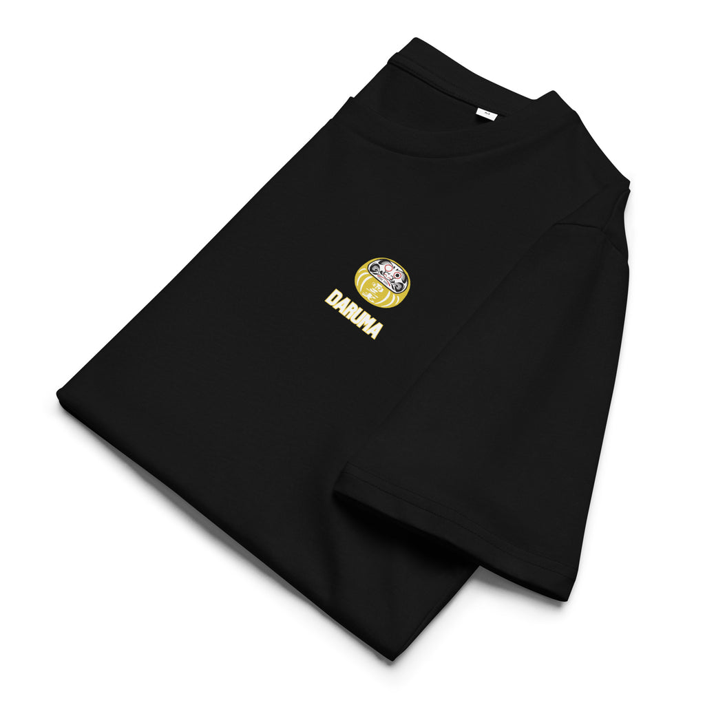 T-Shirts "Daruma" Black x Yellow right chest